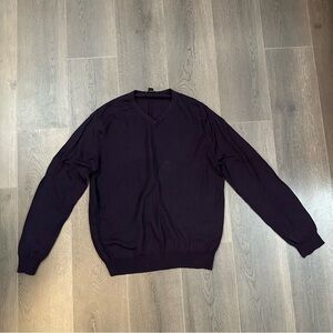 Vintage men’s J. Crew purple v neck merino wool sweater (Sz XL)